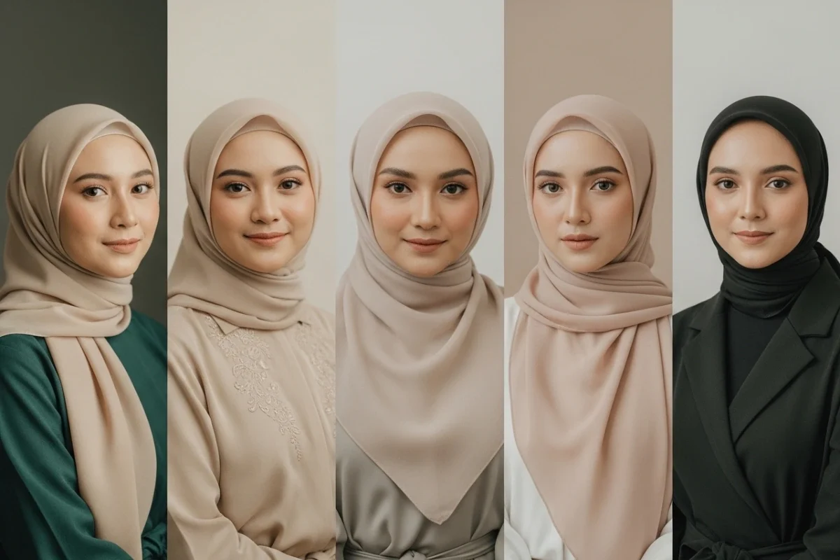 Memilih hijab sesuai bentuk wajah